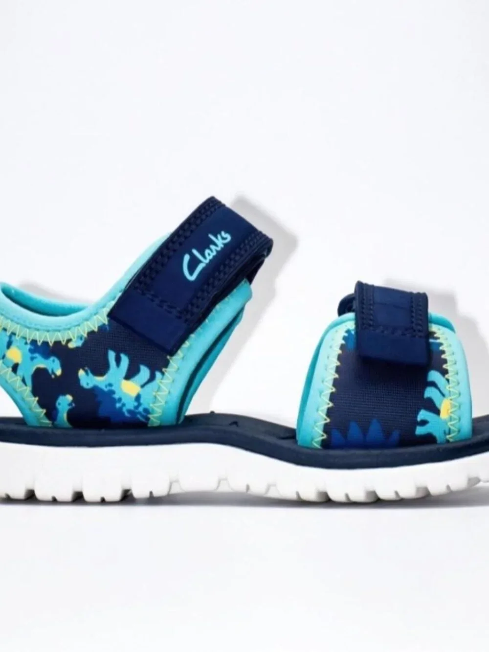 NWT CLARKS Wide Surfing Tide Sandals (Toddler) Dinosaur Print